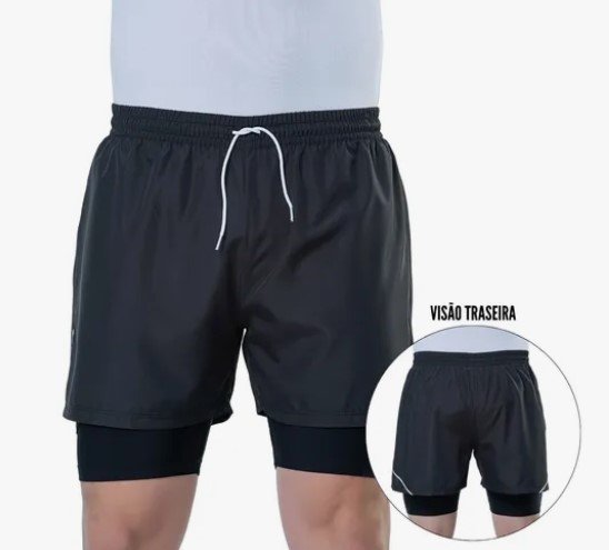 Shorts com Bermuda Termica Masculina Elite Corrida 031494