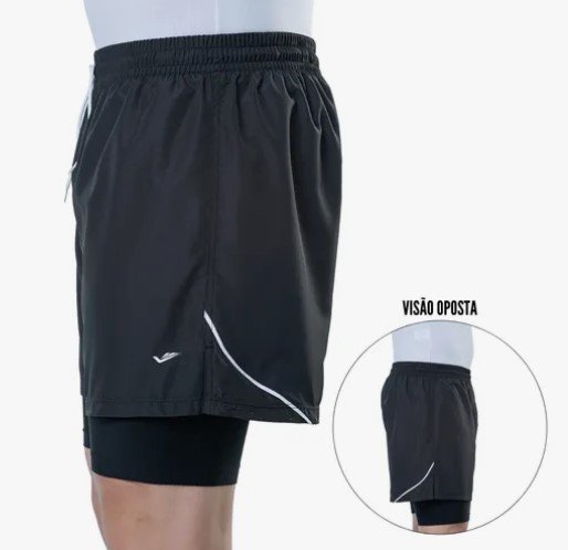 Shorts com Bermuda Termica Masculina Elite Corrida 031494