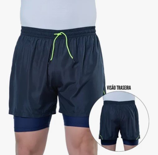 Shorts com Bermuda Termica Masculina Elite Corrida 031494