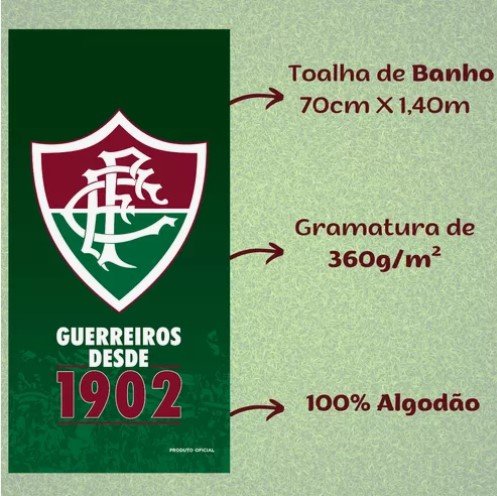 Toalha de Banho Fluminense Praia Bouton Aveludada