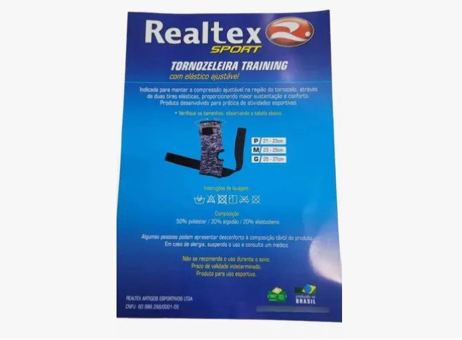Tornozeleira Training Ajustável Realtex Ref.0241